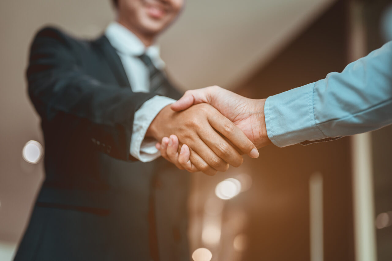 Businessman Shake Hands And Get To Know Each Other Before They Start Talking About Business.Bussiness,working, Success Concept